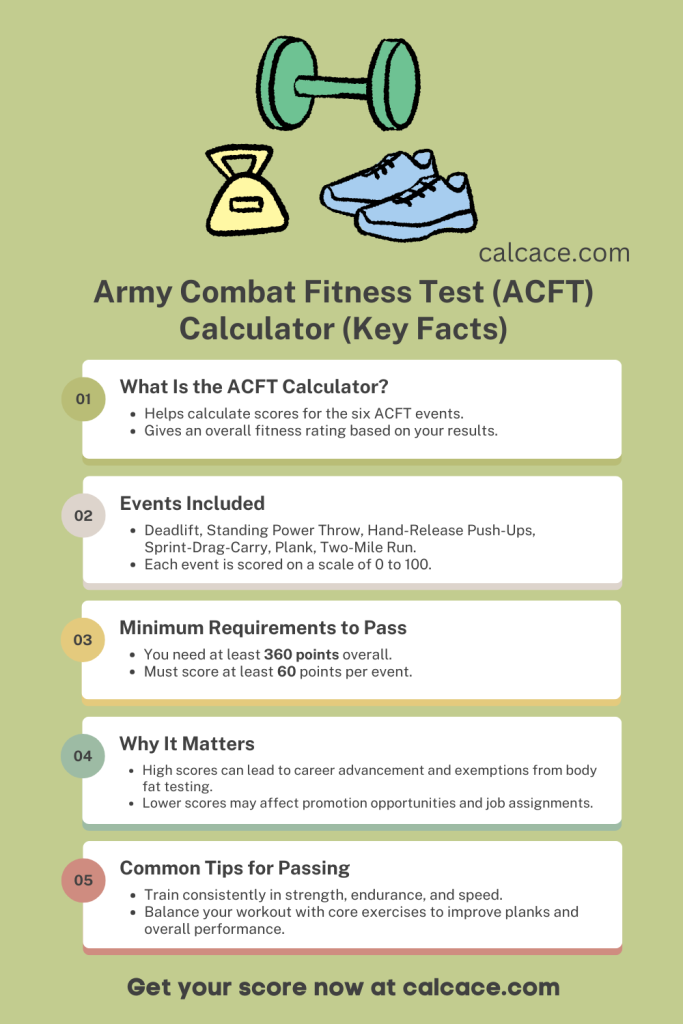 Army Combat Fitness Test (ACFT) Calculator (Key Facts)