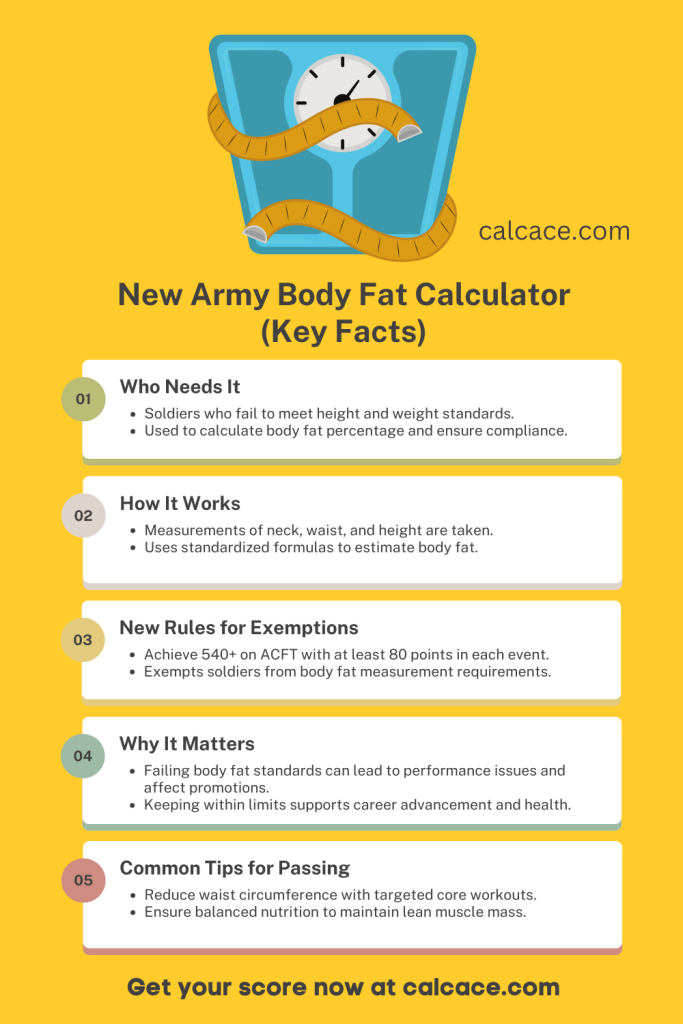 New Army Body Fat Calculator (Key Facts)