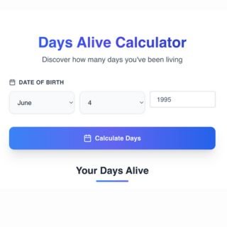 days alive calculator